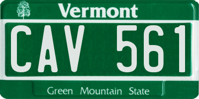 VT license plate CAV561