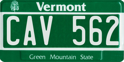 VT license plate CAV562