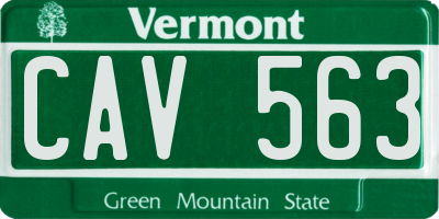 VT license plate CAV563