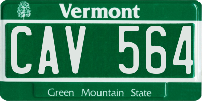 VT license plate CAV564