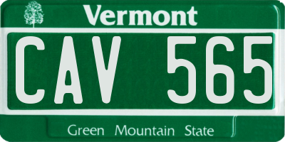 VT license plate CAV565