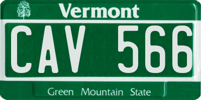 VT license plate CAV566