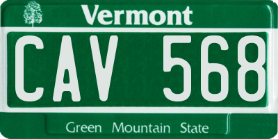 VT license plate CAV568