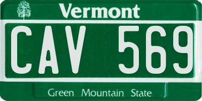 VT license plate CAV569