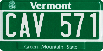 VT license plate CAV571
