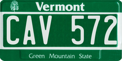 VT license plate CAV572