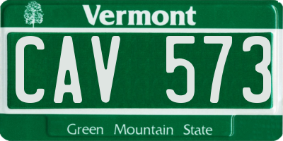 VT license plate CAV573