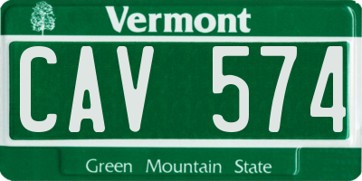 VT license plate CAV574