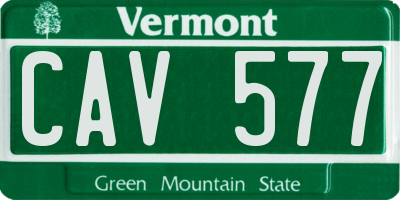 VT license plate CAV577