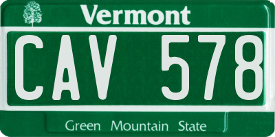 VT license plate CAV578