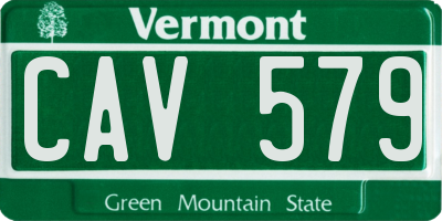 VT license plate CAV579