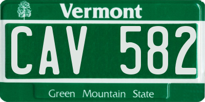 VT license plate CAV582