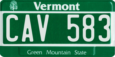 VT license plate CAV583