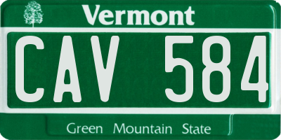 VT license plate CAV584