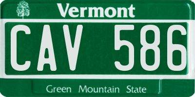 VT license plate CAV586