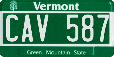 VT license plate CAV587