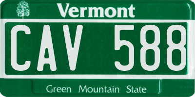 VT license plate CAV588