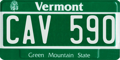 VT license plate CAV590