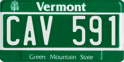 VT license plate CAV591