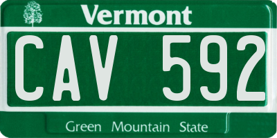 VT license plate CAV592