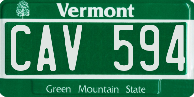 VT license plate CAV594