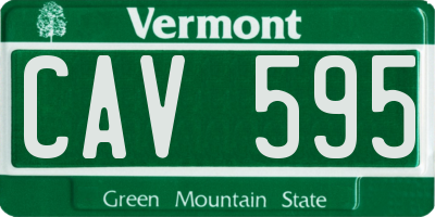VT license plate CAV595