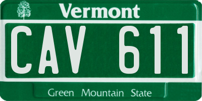 VT license plate CAV611