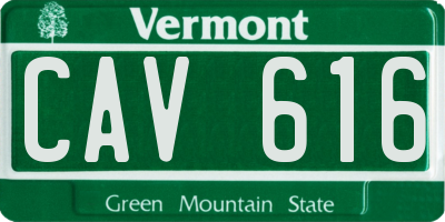 VT license plate CAV616
