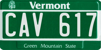 VT license plate CAV617