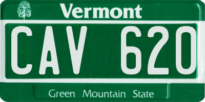 VT license plate CAV620