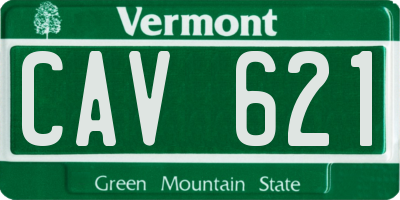 VT license plate CAV621