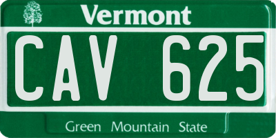VT license plate CAV625