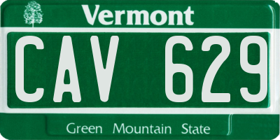 VT license plate CAV629