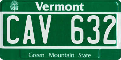 VT license plate CAV632