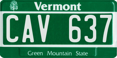 VT license plate CAV637