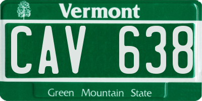 VT license plate CAV638