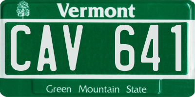 VT license plate CAV641
