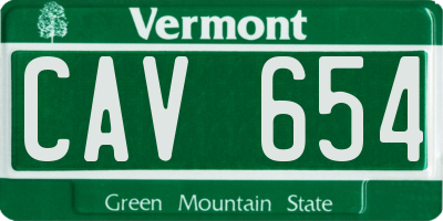 VT license plate CAV654