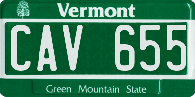 VT license plate CAV655