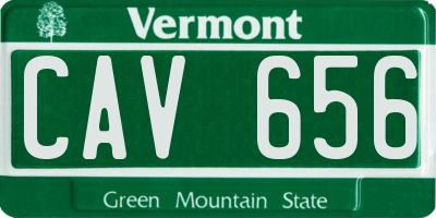 VT license plate CAV656