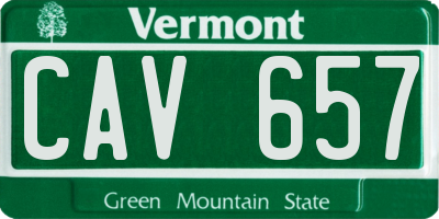 VT license plate CAV657