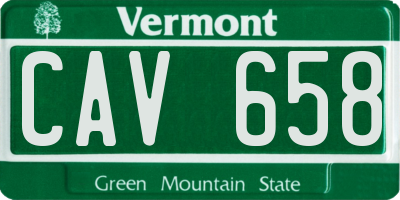 VT license plate CAV658