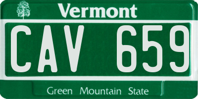 VT license plate CAV659