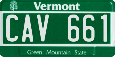 VT license plate CAV661