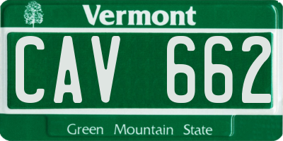 VT license plate CAV662