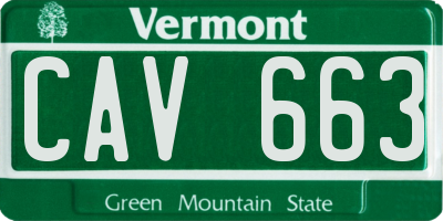 VT license plate CAV663