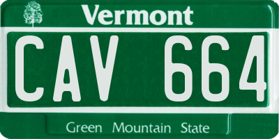 VT license plate CAV664
