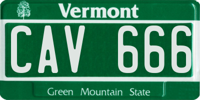 VT license plate CAV666