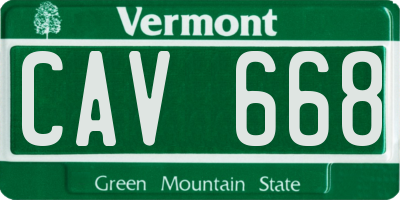 VT license plate CAV668