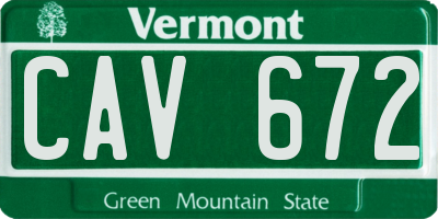 VT license plate CAV672